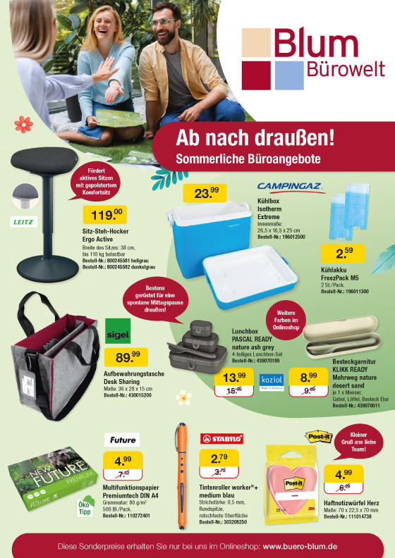 Aktuelle Tiefpreisangebote bis August 2026 bei Büro Blum